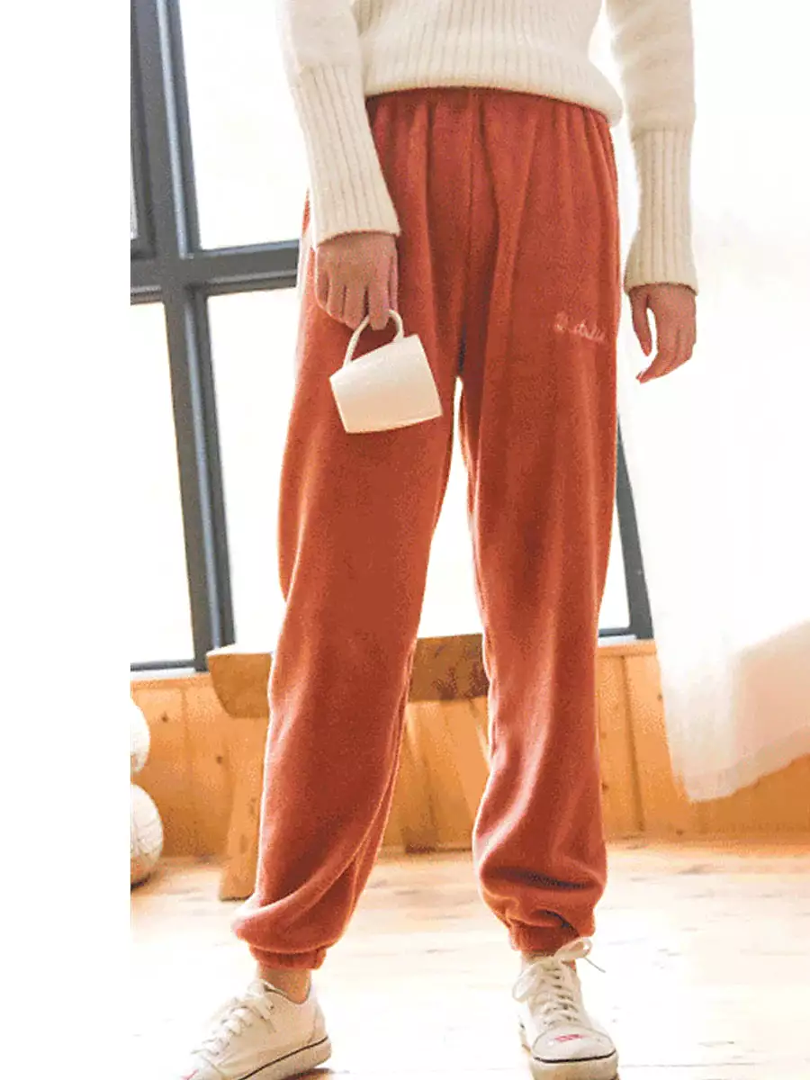 Warm and Cozy Women's Plush Fleece Lounge Pants for Autumn and Winter