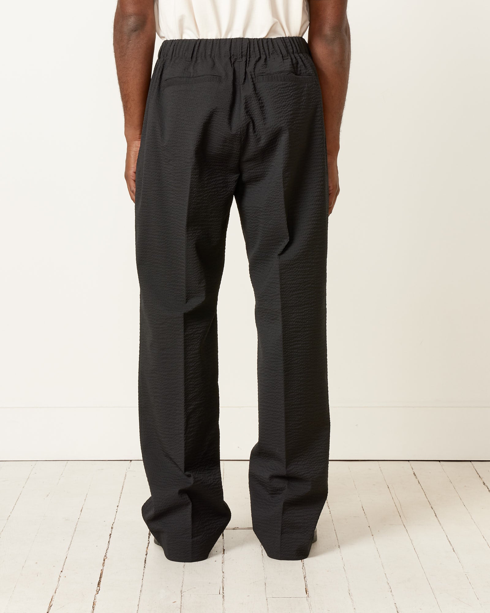 West Coast Pant 3.0 Super 120s Wool Seersucker in Black