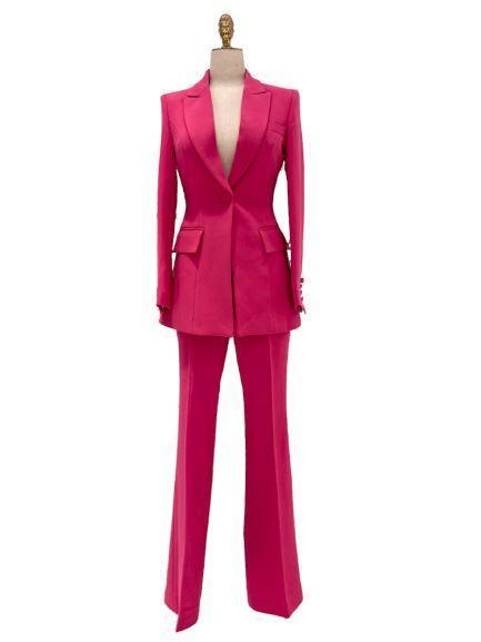 Women Pantsuit, Two Piece Suit, Rose