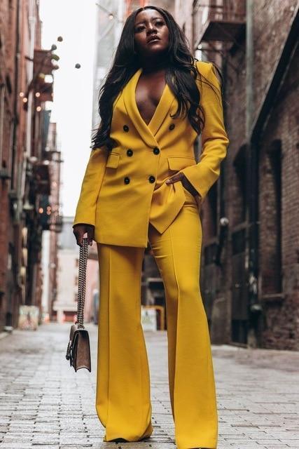 Women Perfectionist Mustard Pantsuit