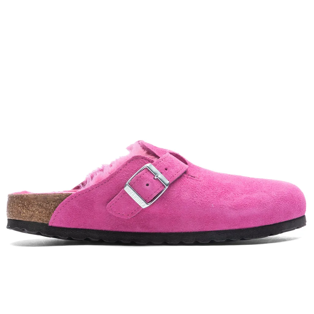 Women's Narrow Boston Shearling Suede - Fuchsia Tulip