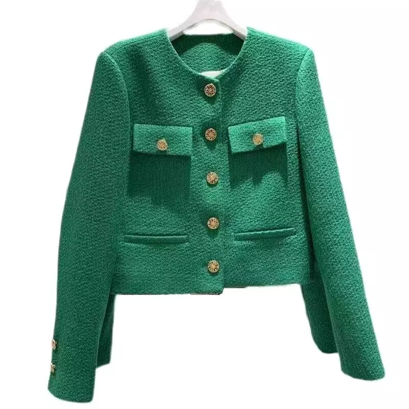 Woolen Tweed Jacket Women