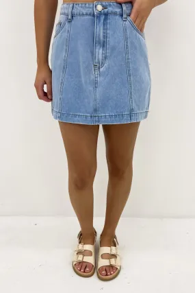 Wyatt Denim Mini Skirt Blue