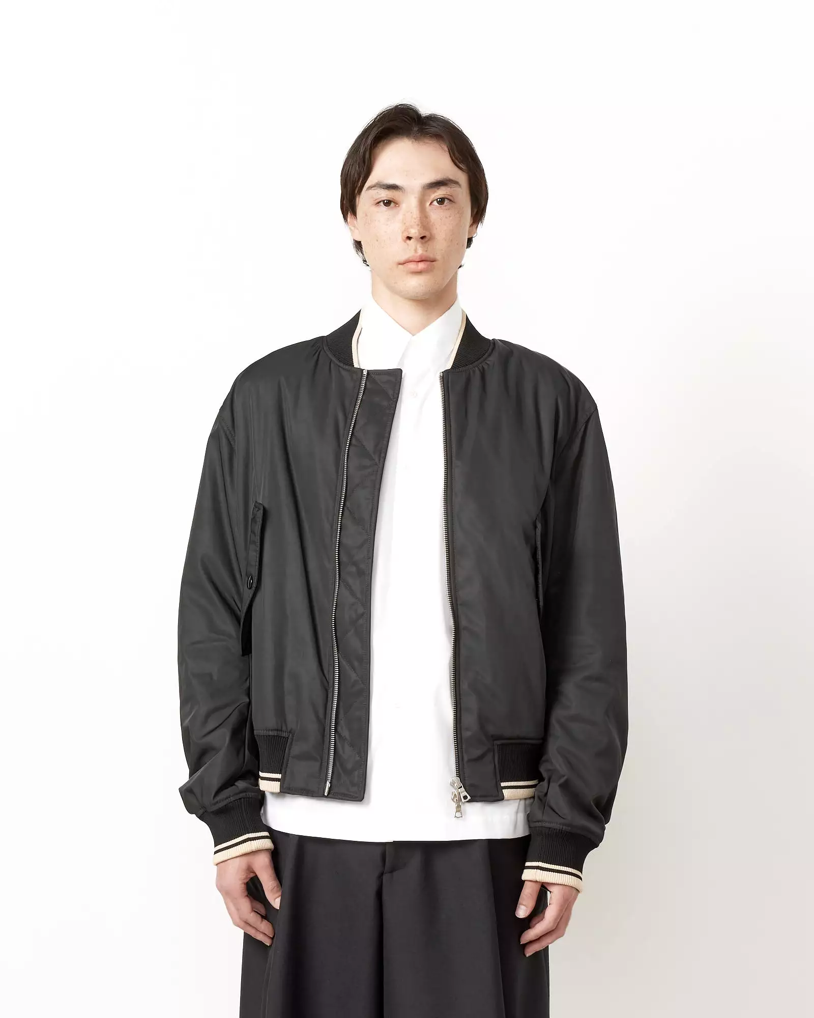 Zip Bomber Jacket in Black