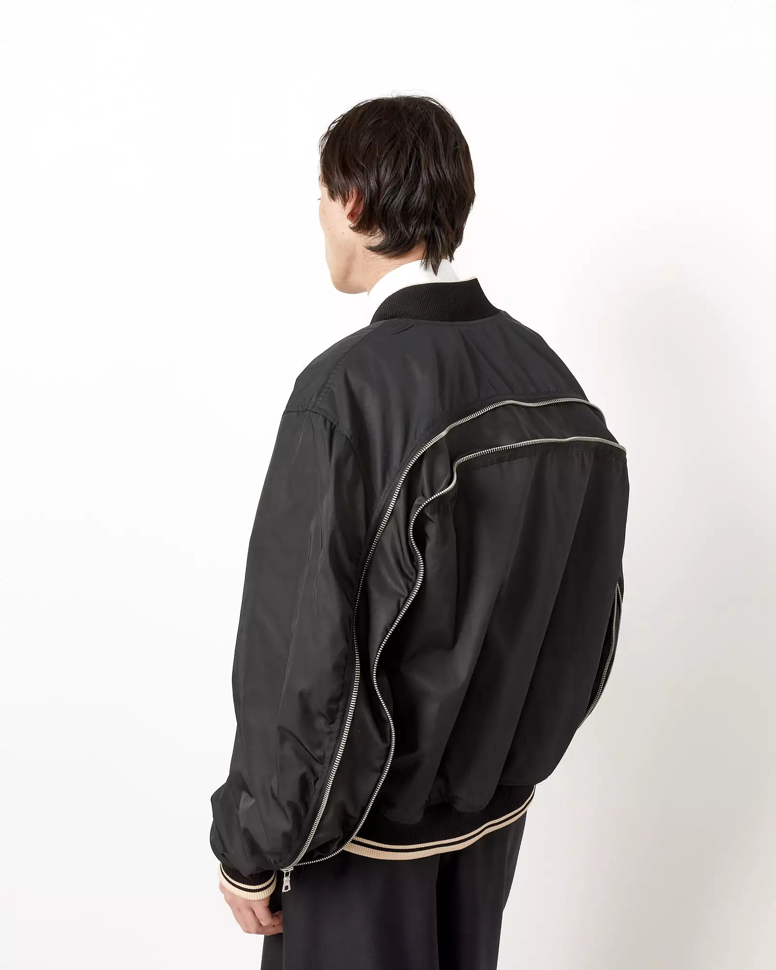 Zip Bomber Jacket in Black