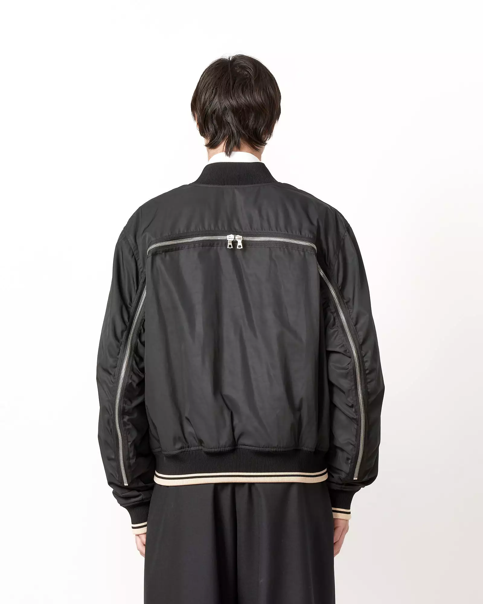 Zip Bomber Jacket in Black